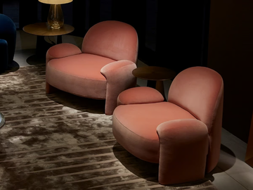 AMA - Upholstered cotton armchair by Paolo Castelli - view 2